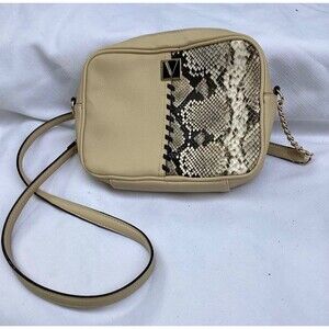Victoria’s Secret Crossbody Purse Cream & Snake Skin Print Chain Strap
